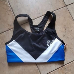 VS PINK sports bra. Blue Black & White